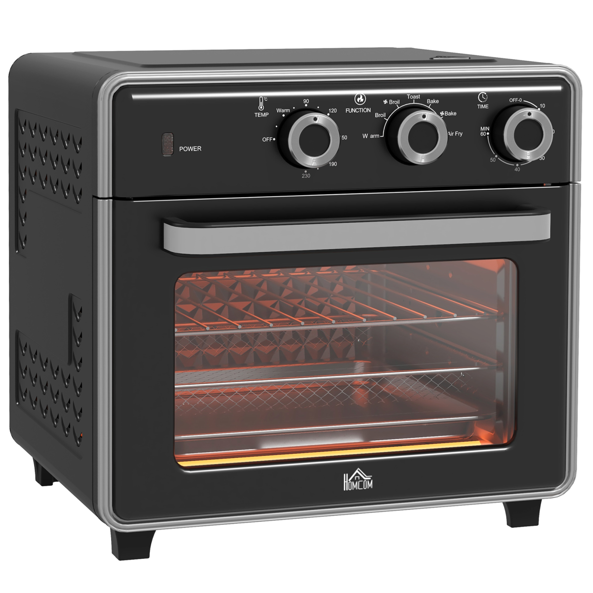 HOMCOM 20L Air Fryer Oven Mini Countertop Convection Oven 1400W Black